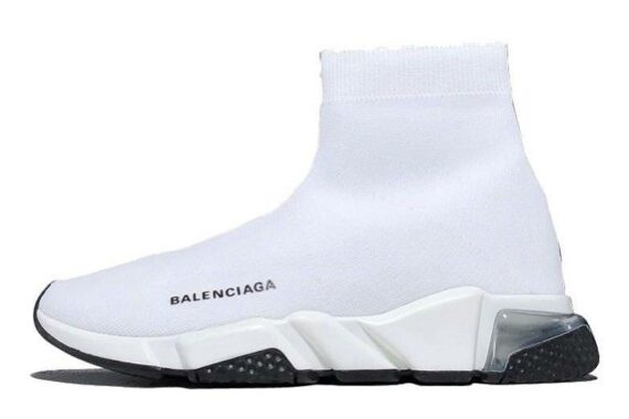 Balenciaga Speed Clear Sole "White Black"