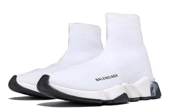 Balenciaga Speed Clear Sole "White Black"