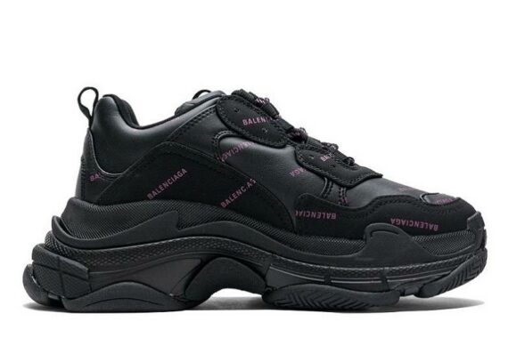 Balenciaga Triple S Allover Logo "Letter Black Pink"