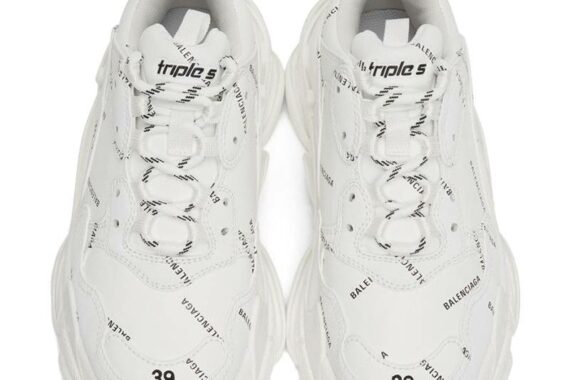 Balenciaga Triple S Allover Logo "White"