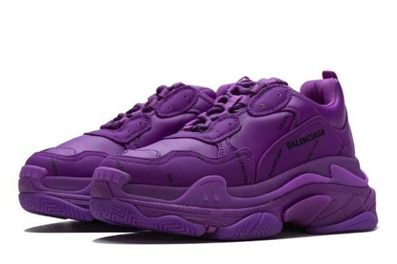 Balenciaga Triple S Allover Logo "Letter Plum Red"