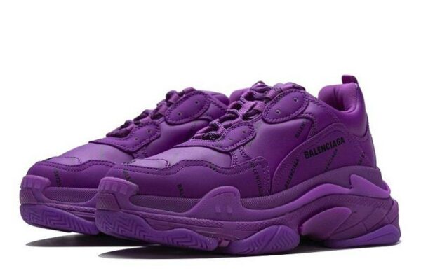 Balenciaga Triple S Allover Logo Letter Plum Red 536737W2FA19016