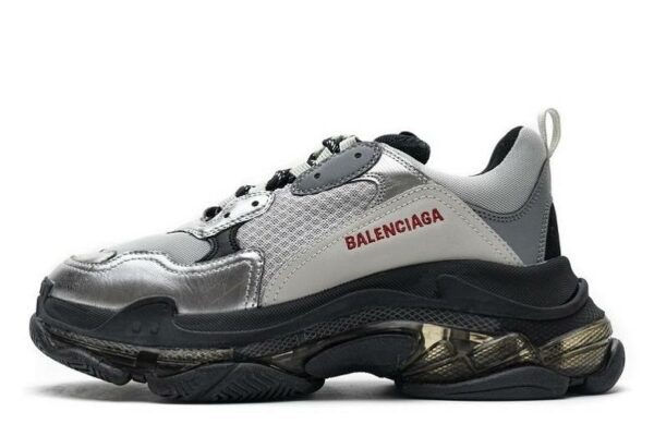 Balenciaga Triple S Clear Sole "Black Silver"