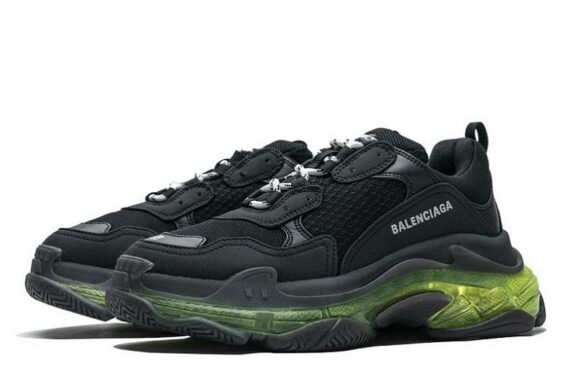 Balenciaga Triple S Clear Sole "Black Green"