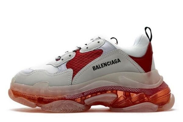 Balenciaga Triple S Clear Sole "White Red"