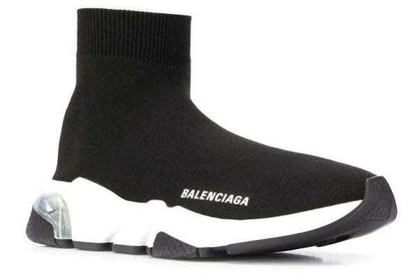 Balenciaga Speed Light Clear Sole Black & White 607543W05GG