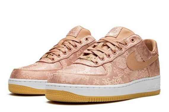 Replica CLOT x Air Force 1 Low Premium “Rose Gold Silk”