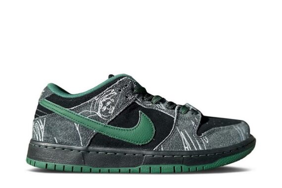 THERE Skateboards x Dunk Low SB "Black Gorge Green"