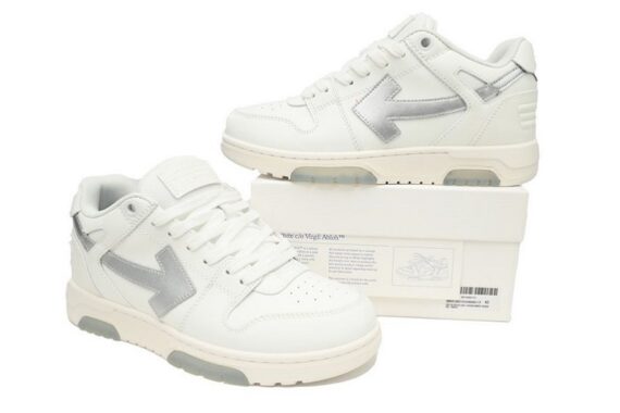 Off-White Out Of Office OOO Low Tops "White Silver"