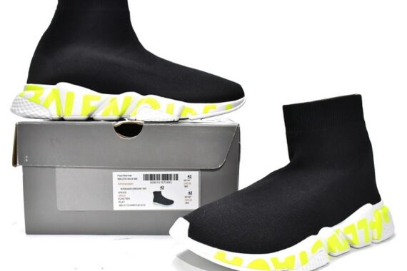 Balenciaga Speed Trainer Graffiti "Black Fluo Green"
