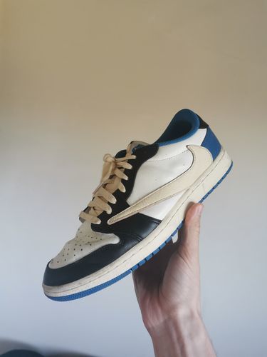 Air Jordan 1 Retro Low x Fragment Design x Travis Scott x 'Sail Black Military Blue' photo review