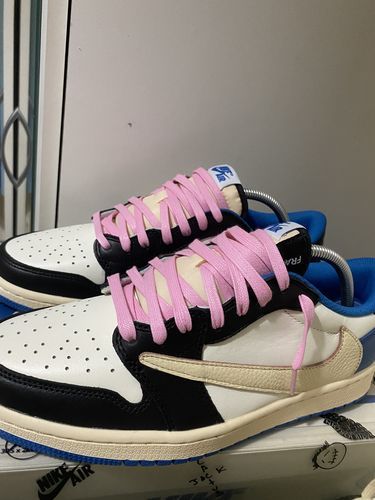 Air Jordan 1 Retro Low x Fragment Design x Travis Scott x 'Sail Black Military Blue' photo review