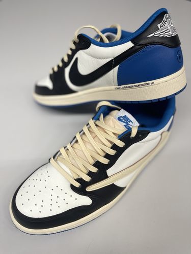 Air Jordan 1 Retro Low x Fragment Design x Travis Scott x 'Sail Black Military Blue' photo review